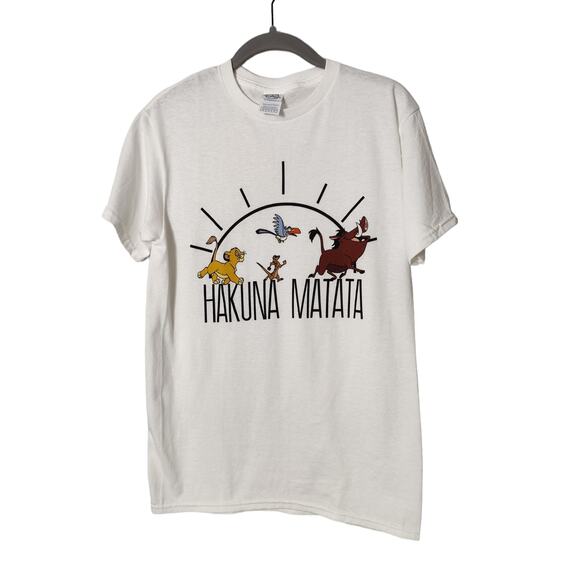 NWOT Sz S Lion King White Hakuna Matata Short Sleeve T Shirt Delta Pro Weight - Picture 1 of 5